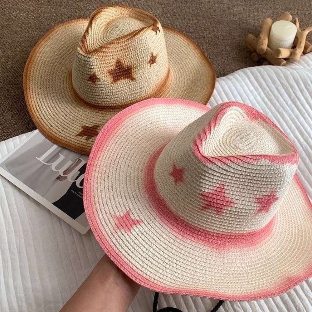 通気性のあるウェスタンカウボーイハット、つば広折りたたみ式サ - Cowboy Hat Straw のレビューと価格