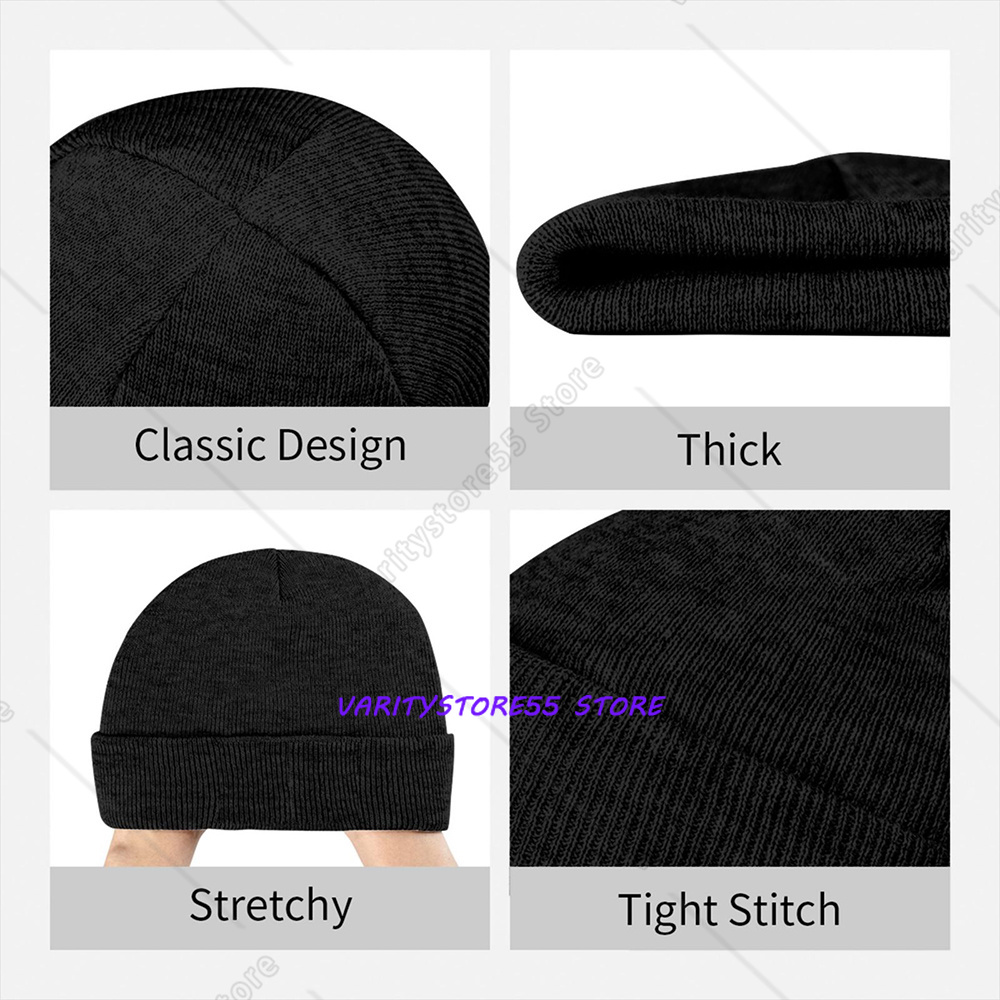 面白いカピバラの言葉がプリントされたニット帽、黒のリブ編みの - Beanie Cuffed Knit のレビューと価格
