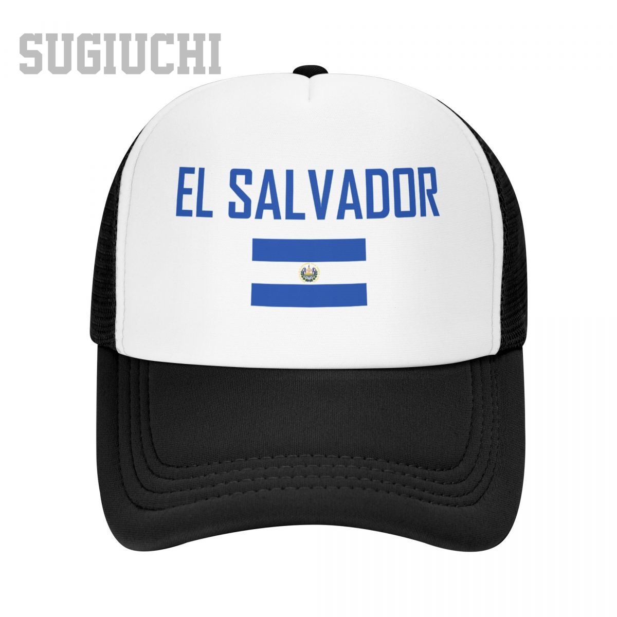 メッシュキャップ、エル・サルバドルの国旗と文字がデザインされ - Trucker Cap Mesh のレビューと価格